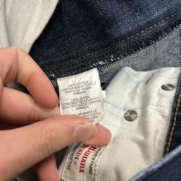 J.Crew 770 Jeans Mens 33x32 Dark Wash Blue Kaihara Denim Straight  5-Pocket - Picture 9 of 13